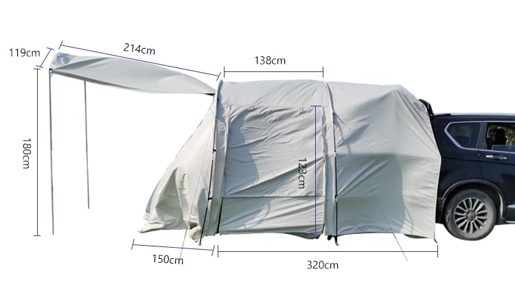 Hot Sell High Quality Home Portable Glamping Waterproof Truck Outdoor Car Rear Suv Camping Tent Awning supplier