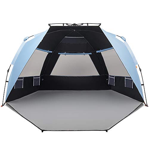 Portable UV Protection Extendable Floor with 3 Ventilating Sun Shade Shelter Pop up Beach Tent for 3-4 Person factory