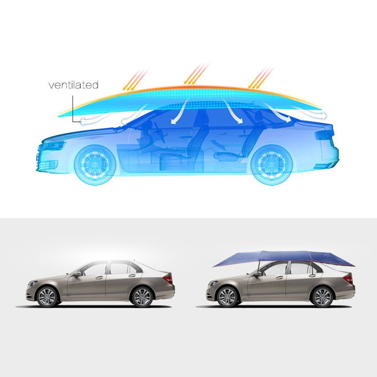 Good Quality Portable Top Roof Hail Uv protection Car Umbrella Automatic Car Covers Sun Shade Awning Tent Car Tent Umbrella factory
