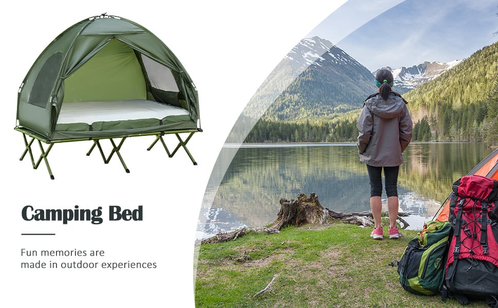 2 Person Foldable Camping Bed Portable Camping Cot Tent Elevated Luxury Portable Camping Tent With Bed details