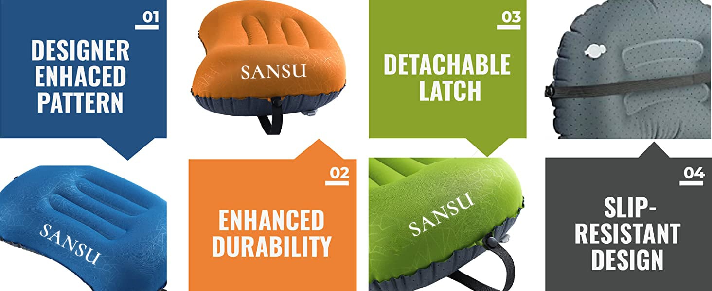 Ultralight Inflatable Camping Travel Pillow Compressible Waterproof Outdoor Pillows for Sleeping Woven TPU Fabric Air 4 Season supplier