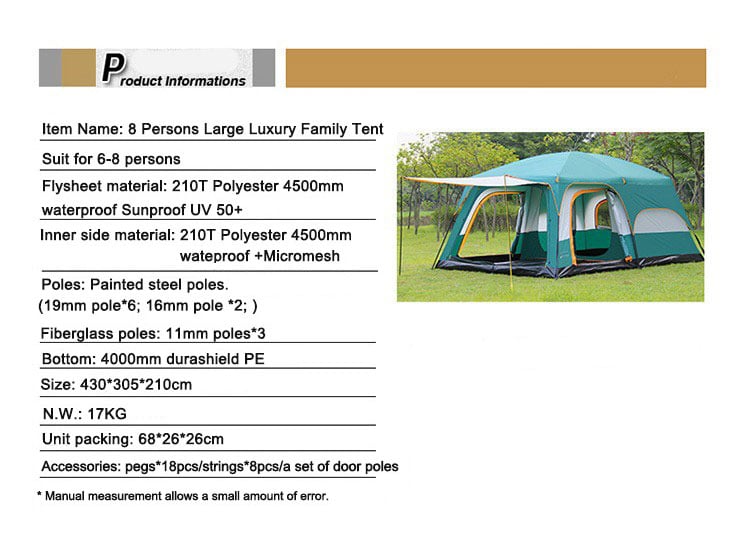 China Suppliers Luxury Large Size Wind Resistant Outdoor Family Camping Hexagonal Beach Tent for Camping Hiking factory