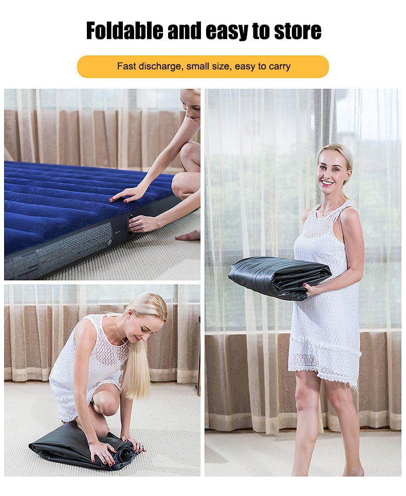 2025 Outdoor Convenience Folding Air Mattress Bed Double Size Camping Beach Mattress Pvc Camping Mattress Self Inflating details
