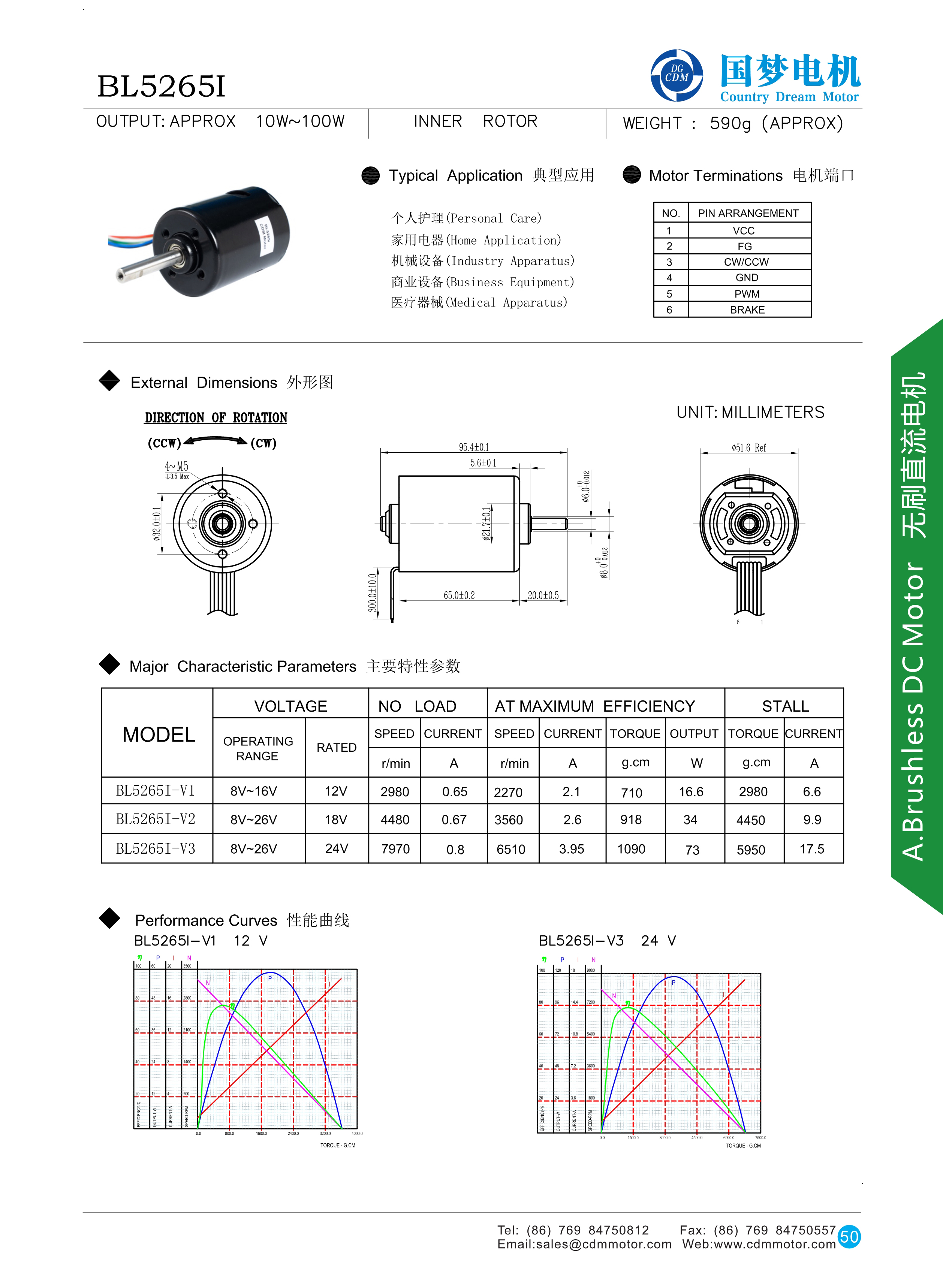 52mm BLDC Motor with 8000rpm Speed 90W Power Permanent Magnet for Low Noise 12V/24V Solar Fans manufacture