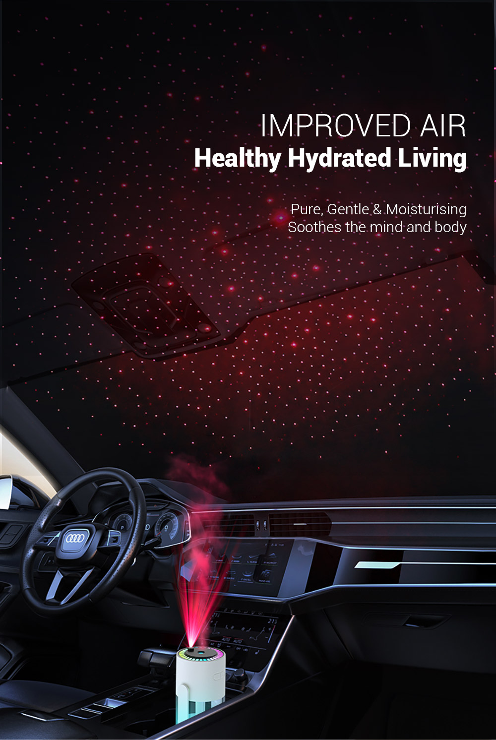 New Portable USB Home Car Ultrasonic Mist Maker Humidifier With 7 Colors Projection LED Romantic Starry Sky Lamp Humidifier manufacture