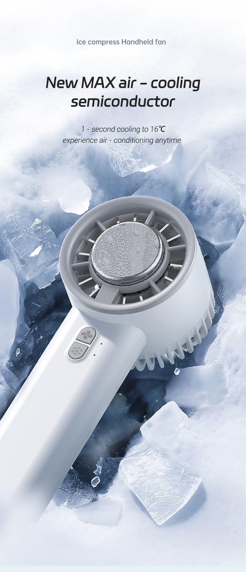 product factory wholesale rechargeable hand held fan 3 gears electric handheld fan with hook wearable turbine cooling mini ventilador-2