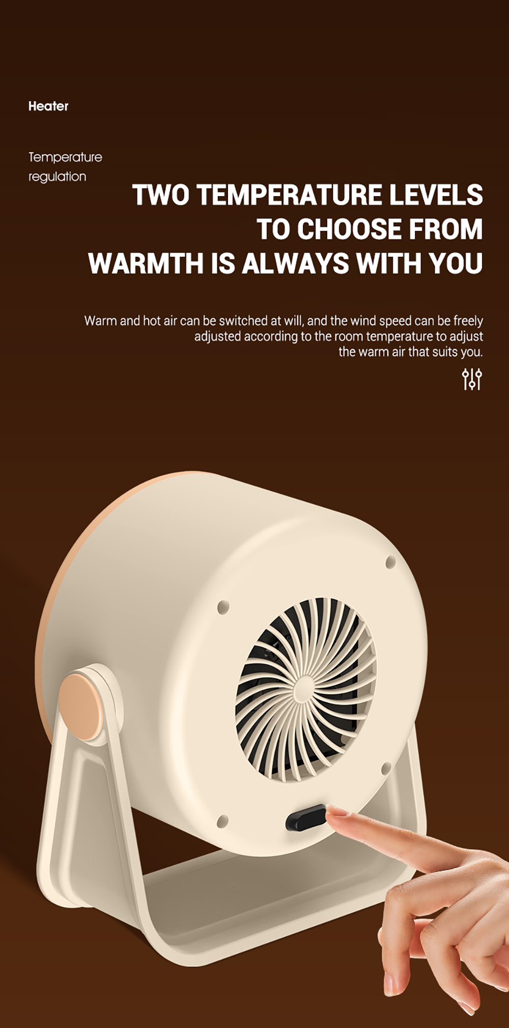 product 500w ptc ceramic heater portable desktop household use fast heating space air electric fan heater for winter room office-2