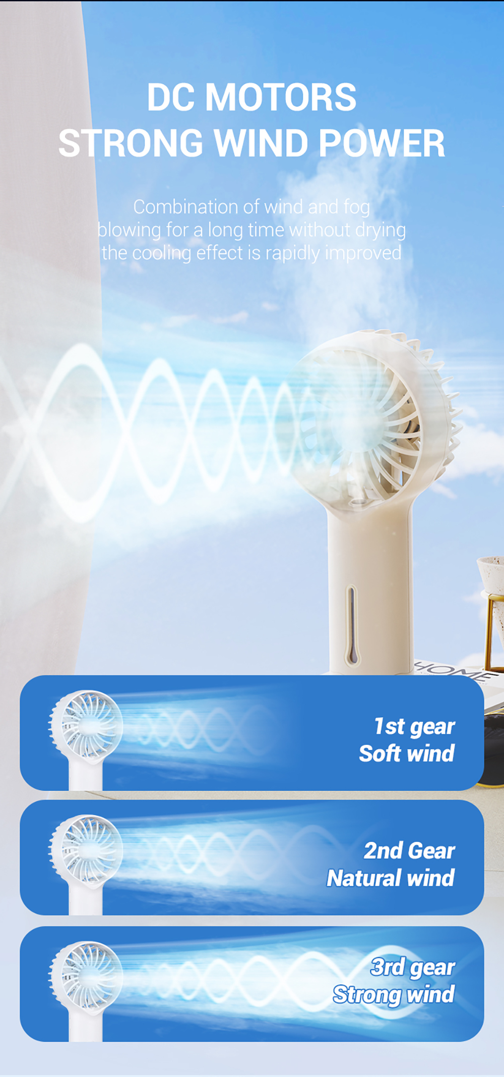 product oem mini handhold cooling fan cute mist water spray rechargeable electric battery humidifier fan car household mini ventilador-2