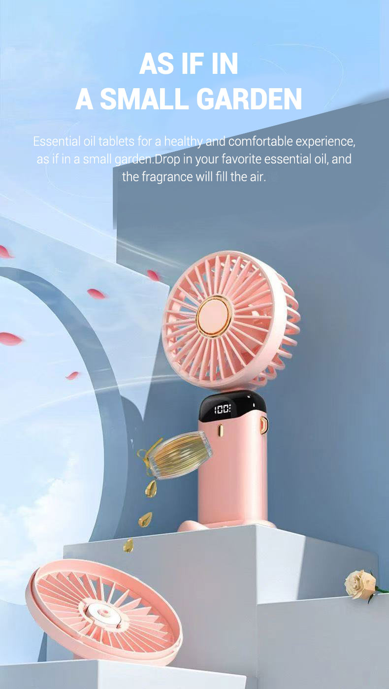 Portable USB Rechargeable Mini Fan Foldable Hanging Neck Cooling Band Five-Speed Wind Wearable Pocket Fan for Household Use factory