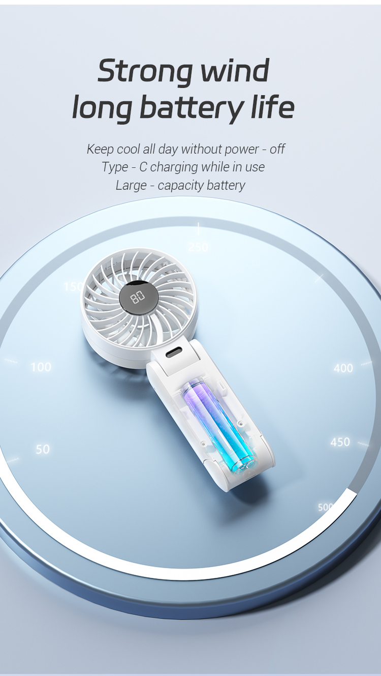 product new electric hand fan portable 5 gears air cooling handheld foldable wearable fan usb rechargeable mini ventilador cooler-7