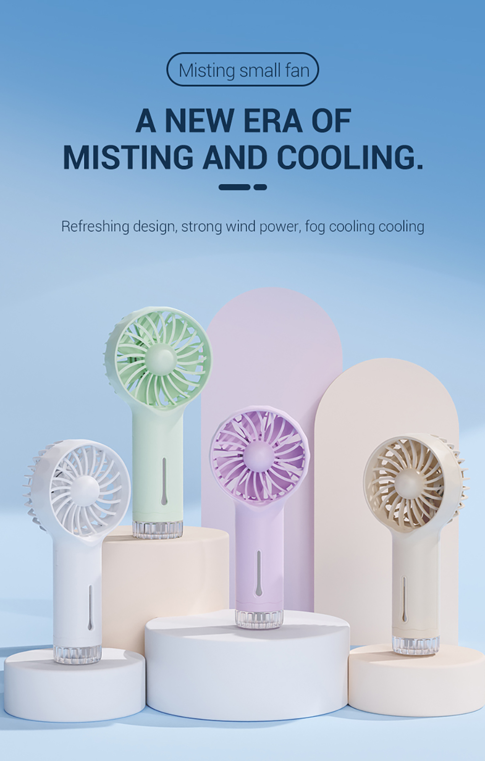 product oem mini handhold cooling fan cute mist water spray rechargeable electric battery humidifier fan car household mini ventilador-0