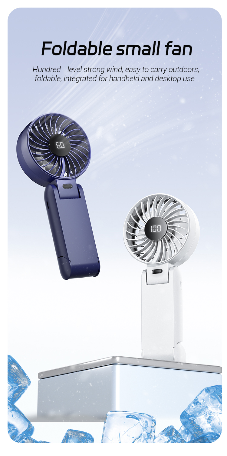 product new electric hand fan portable 5 gears air cooling handheld foldable wearable fan usb rechargeable mini ventilador cooler-1