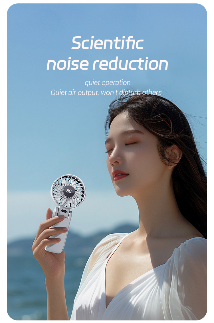 product new electric hand fan portable 5 gears air cooling handheld foldable wearable fan usb rechargeable mini ventilador cooler-8