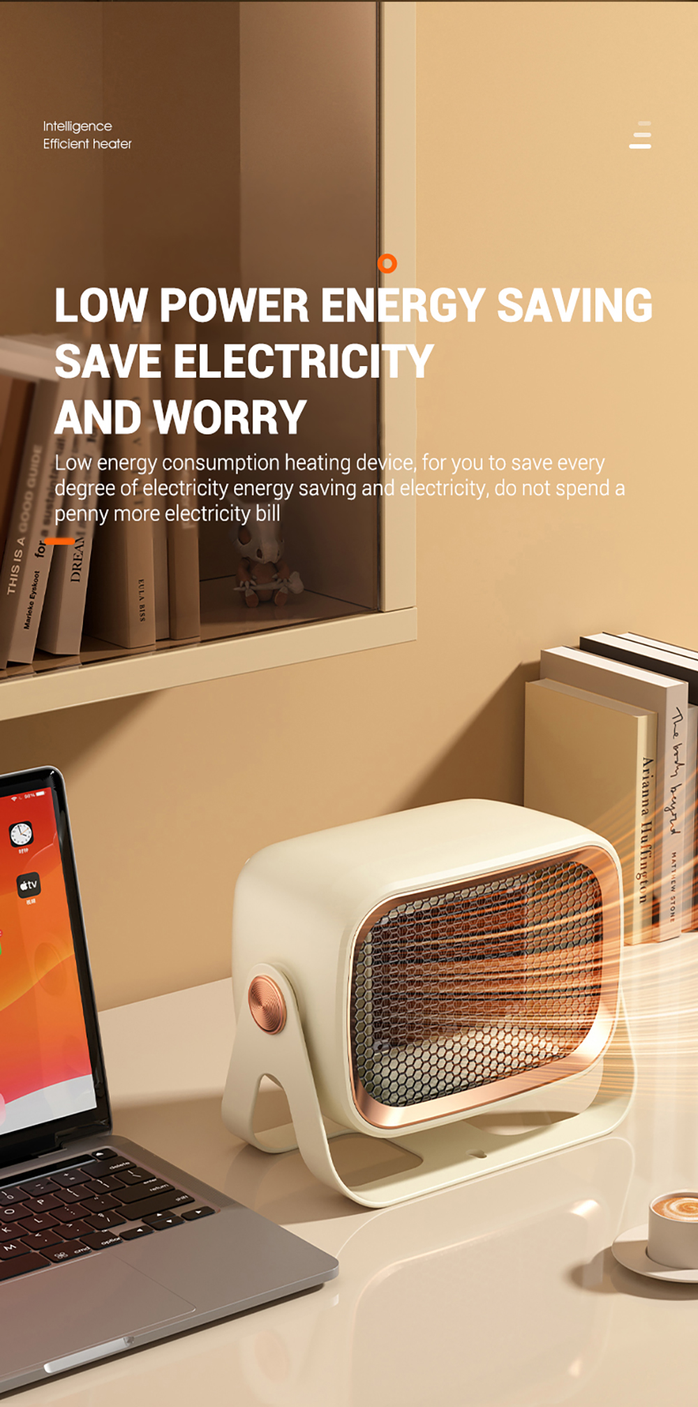 product factory direct 1200w electric heater wall mounted low energy desktop air ptc fan heater portable fan heater for winter home-4