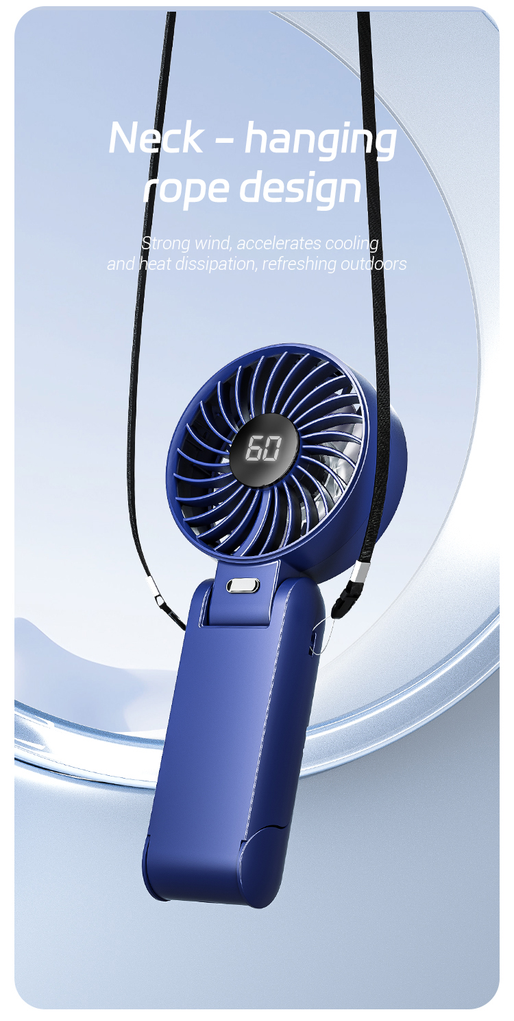 product new electric hand fan portable 5 gears air cooling handheld foldable wearable fan usb rechargeable mini ventilador cooler-3