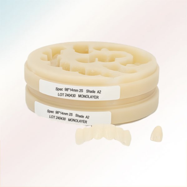 The natural look and feel of PMMA resin dental prosthetics