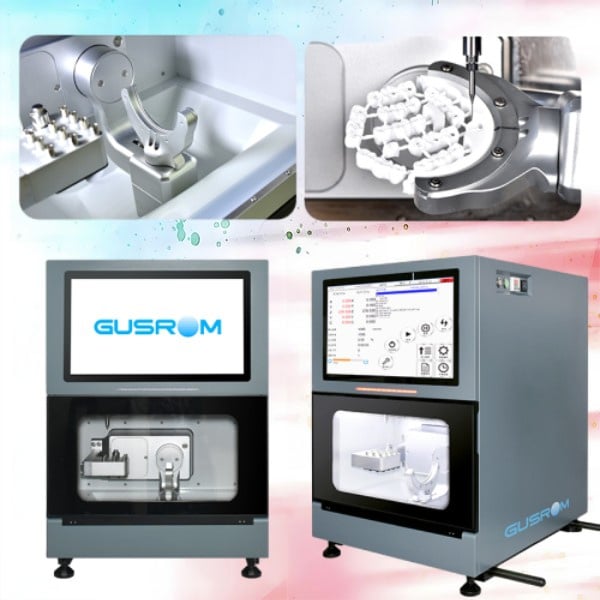 The features of a modern dental lab milling machine.