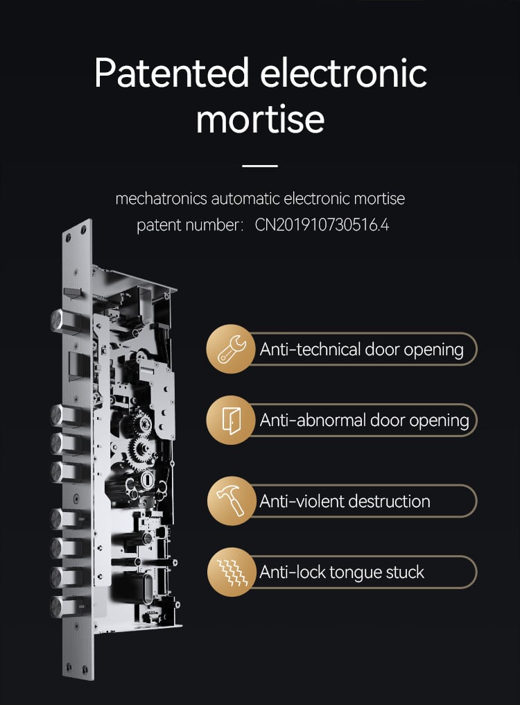 Modern Tenon M8 Aluminum Luxury Smart Door Factory Customizable Residential Main Entry Security Smart Door Wifi Control details