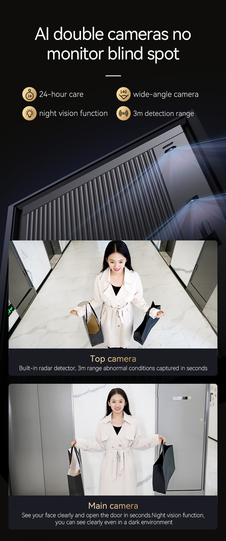 Modern Tenon M8 Aluminum Luxury Smart Door Factory Customizable Residential Main Entry Security Smart Door Wifi Control manufacture