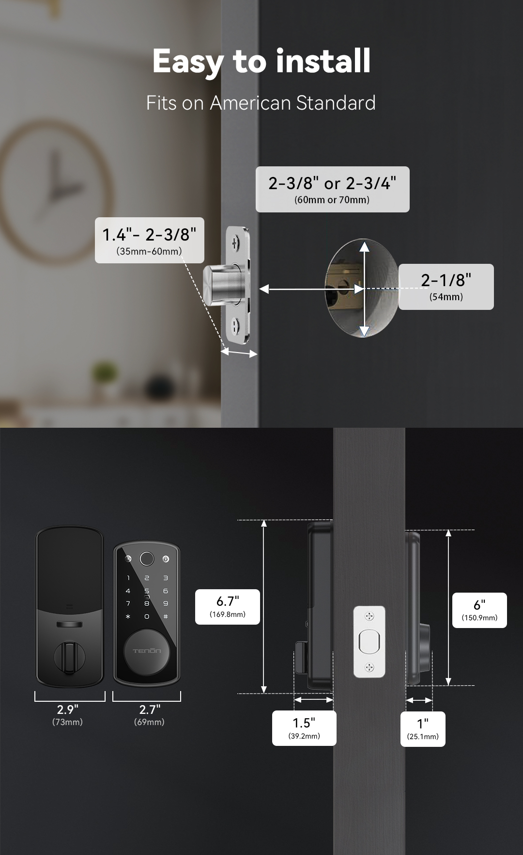 TENON K7 Biometric Fingerprint Key/Card Access Smart Door Lock Automatic Electronic Mini Digital Password Cloud Storage Hotels factory