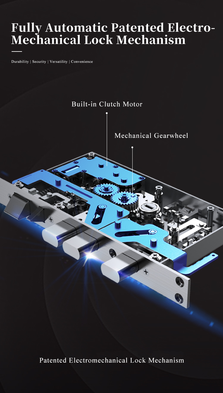 Tenon F8 Luxury Double Lock System Outdoor Keyless Digital Fingerprint Villa Door Lock manufacture