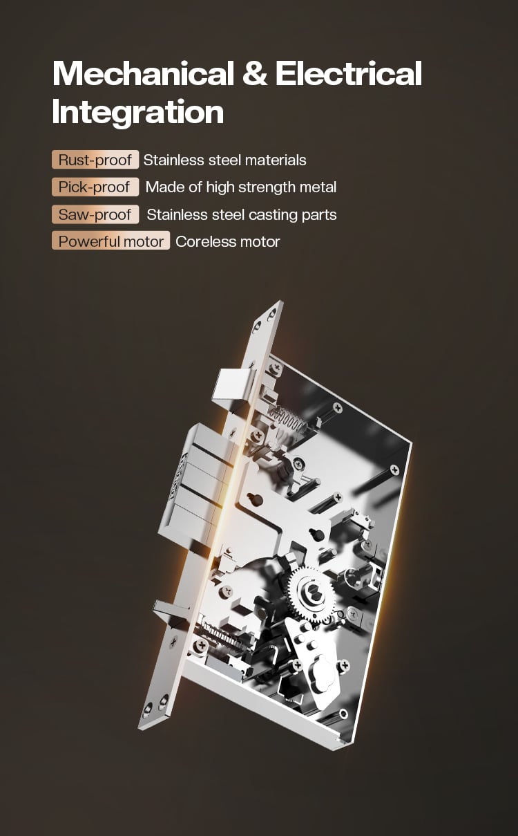 TENON A2 Smart Fingerprint Door Lock Push-Pull Feature WIFI RFID Network Aluminum Material Wood Compatible Smartphone Card Key factory