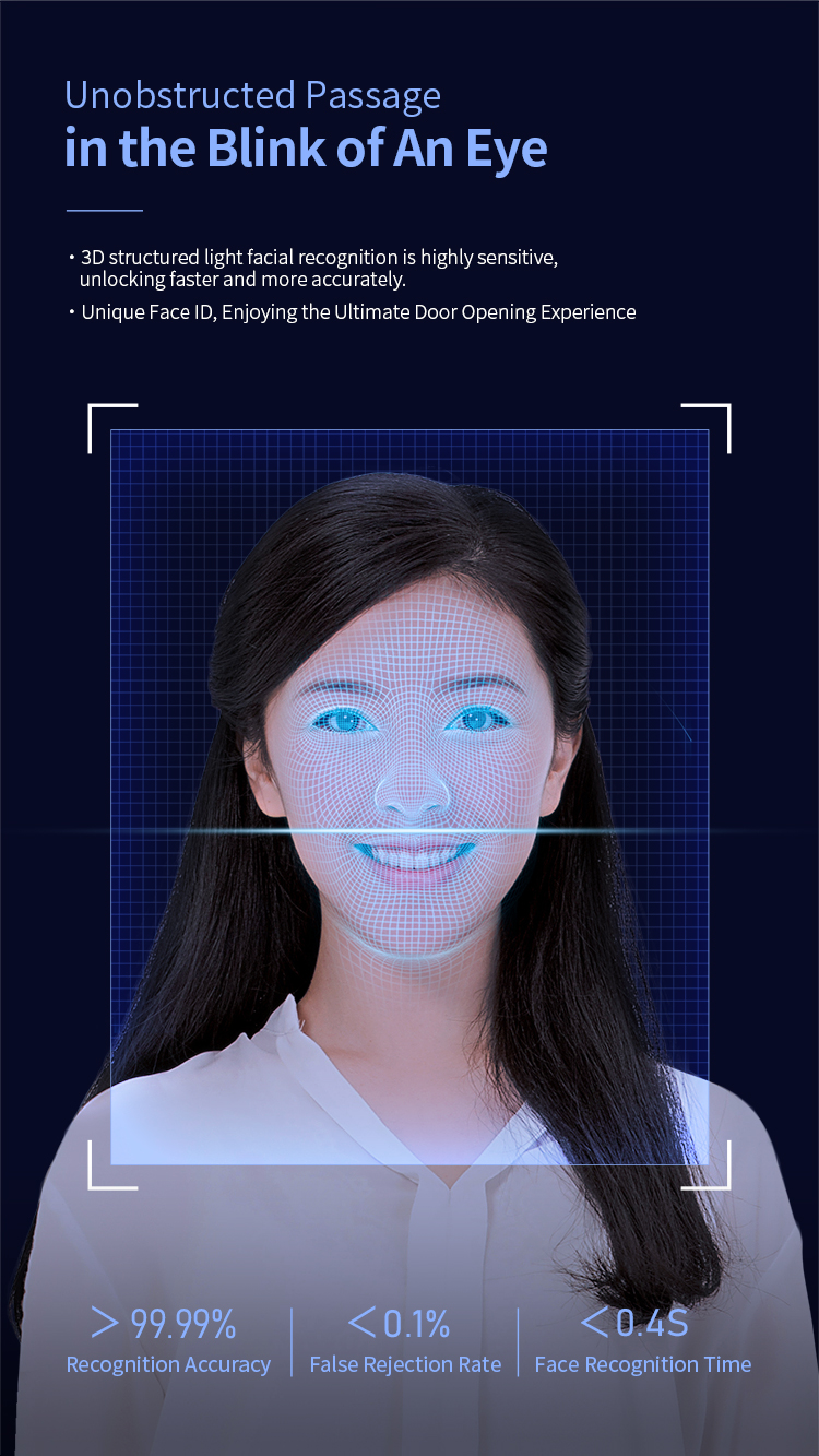 Automatic Intelligent Doorbell 3D Face Recognition Smart Door Lock Electric Push Pull Keyless Digital Fingerprint Doorlocks A9X manufacture