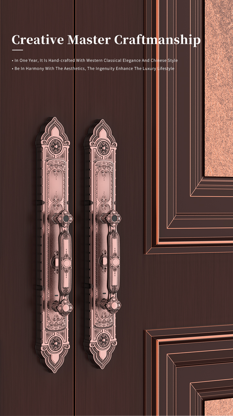 Tenon F8 Luxury Double Lock System Outdoor Keyless Digital Fingerprint Villa Door Lock manufacture