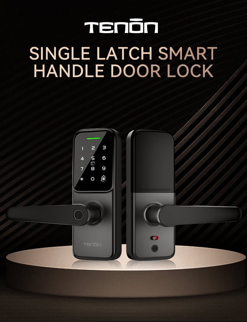 TENON K8 WiFi Password & Fingerprint Door Lock Waterproof Keyless Digital Deadbolt for Metal Door for Home Use Card Key Features supplier