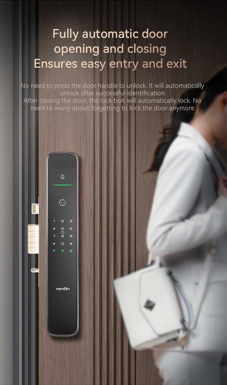 A9Pro 3D Face Recognition Fingerprint High Quality Automatic Door Lock With Camera Password Palm Vein Smart Lock Tuya Wifi manufacture