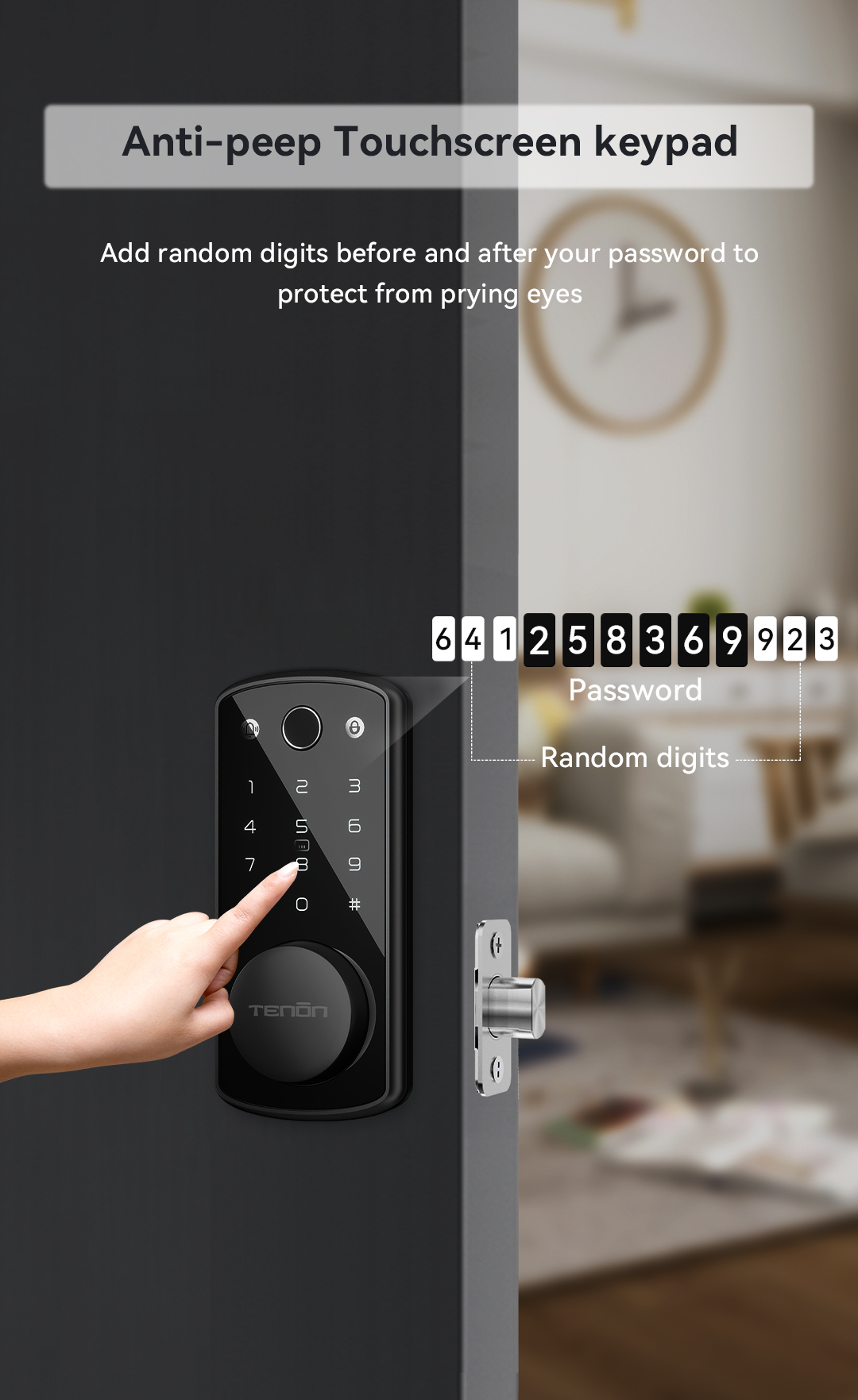 TENON K7 Biometric Fingerprint Key/Card Access Smart Door Lock Automatic Electronic Mini Digital Password Cloud Storage Hotels manufacture