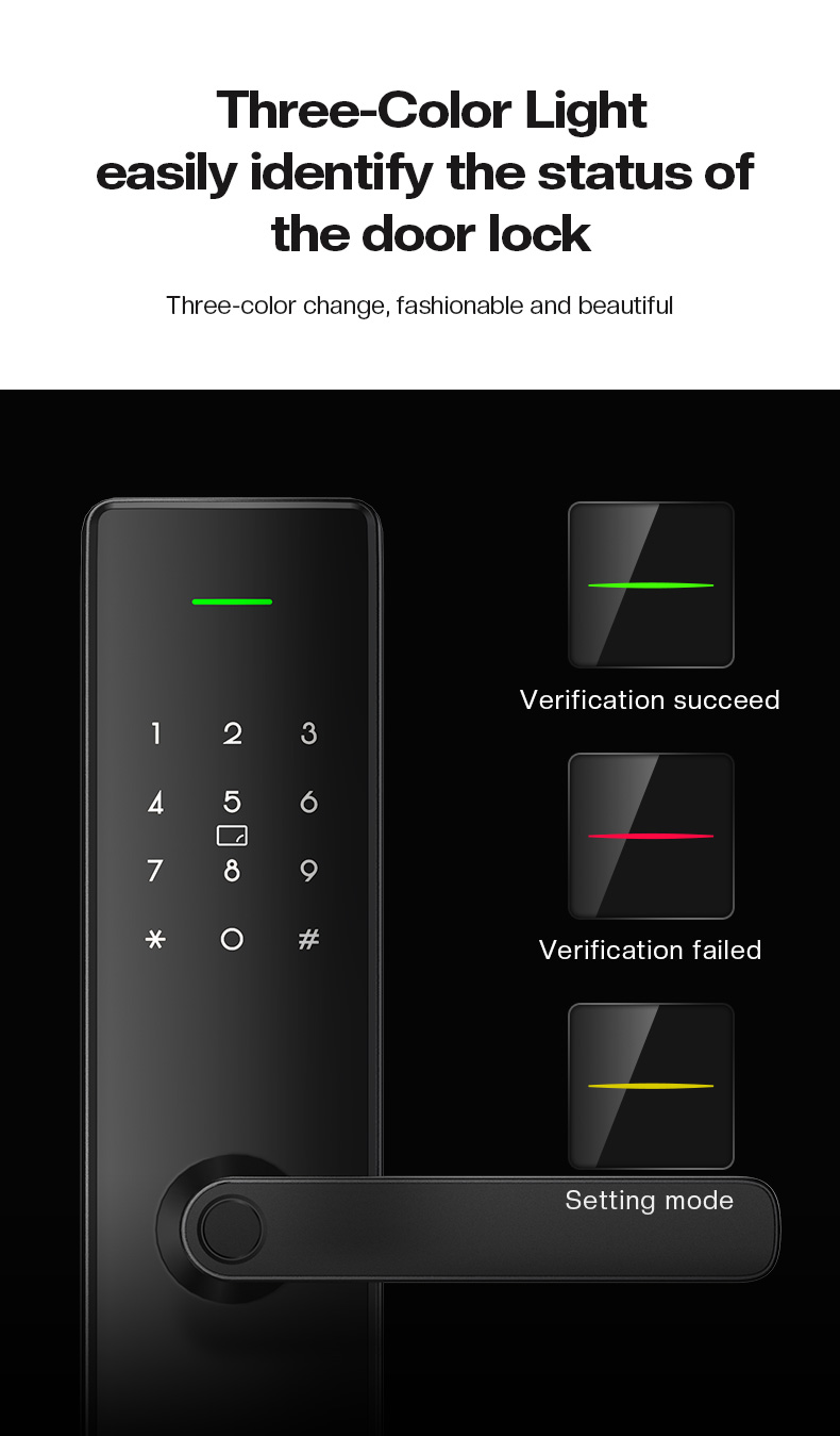 Tenon T15 Home Aluminum Alloy Handle Lock Electronic Biometric Fingerprint Door Lock Digital Smart Lock Tuya factory