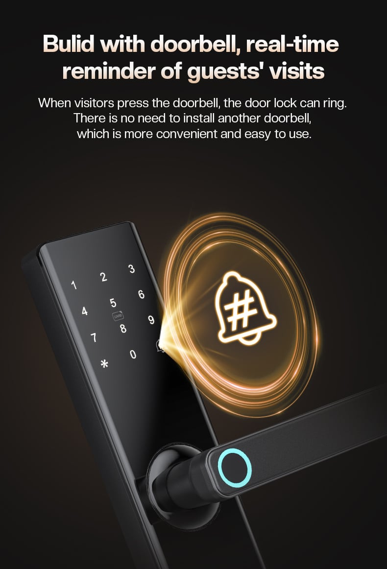 Tenon T09 Tuya Smart Digital Keyless Fingerprint Combination Handle Door Lock European Intelligent Electronic Locks With Pin factory