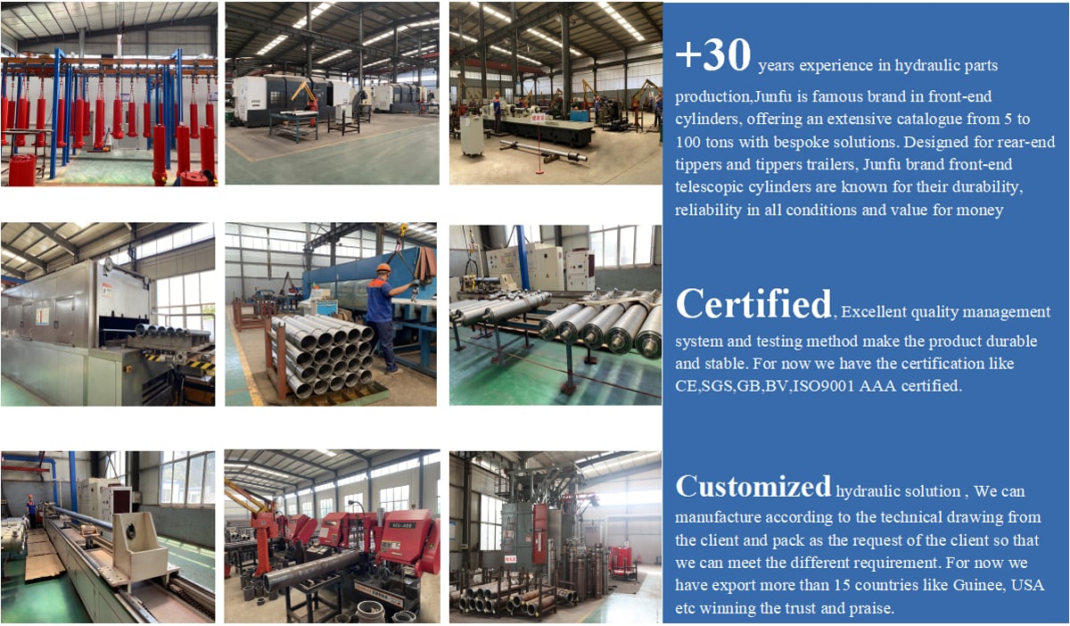 Factory Sales Front-end Telescopic Multi-stage Hydraulic Cylinders for Dump Truck and Trailer details