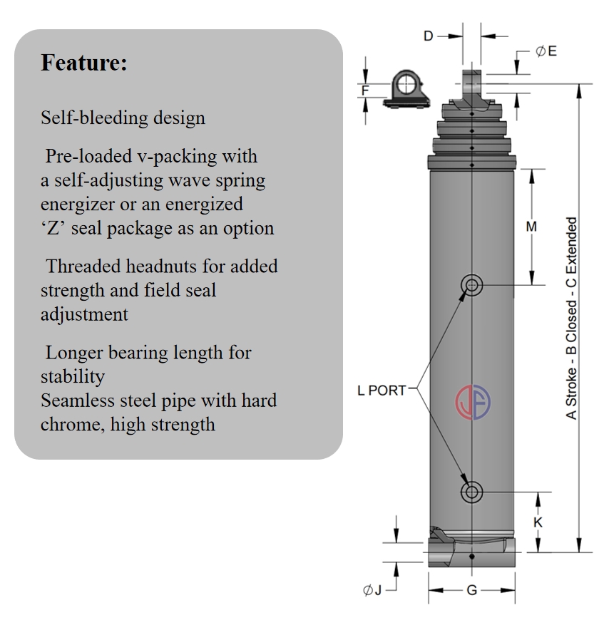 JUNFU Single-Acting Parker Hydraulic Cylinders 1-7 Stages Various Models Hot Sales for Dump Truck Trailer supplier