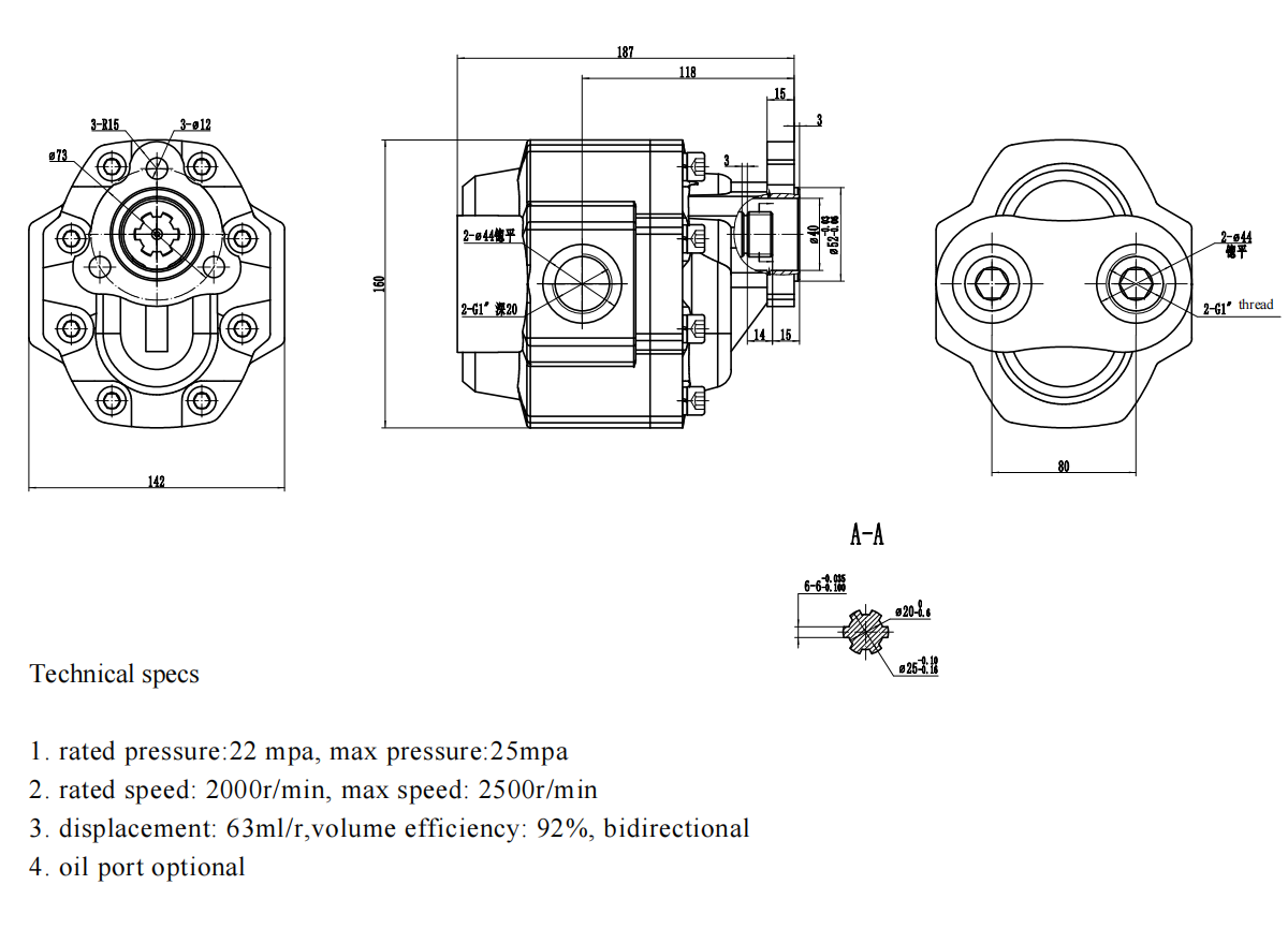 Durable Steel HYVA Type Bidirectional Hydraulic Gear Dump for Dump Truck factory