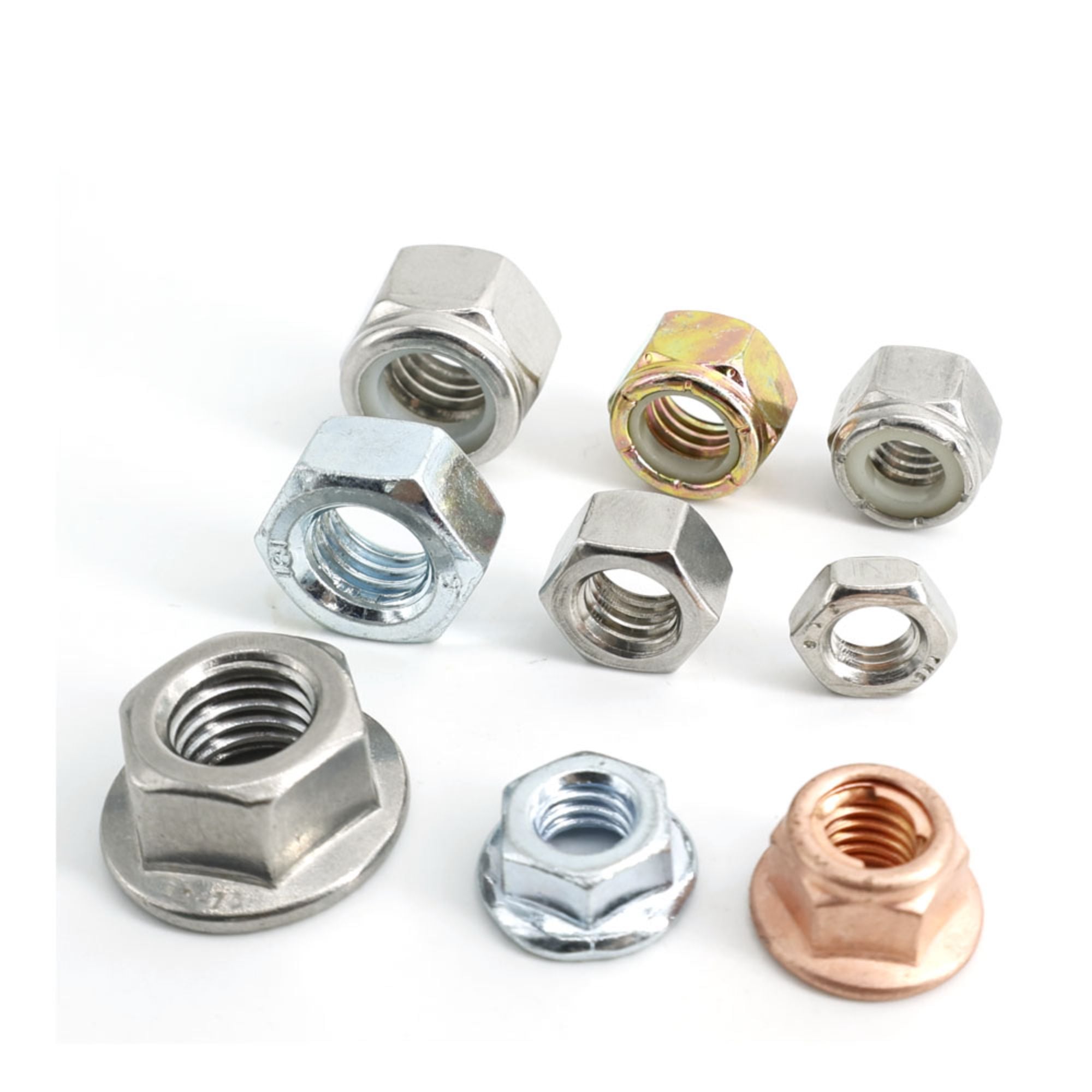1/2-13 3/4-16 3/4-10 Yellow Zinc Blue Zinc Carbon Steel Finish Hex Flange Nut