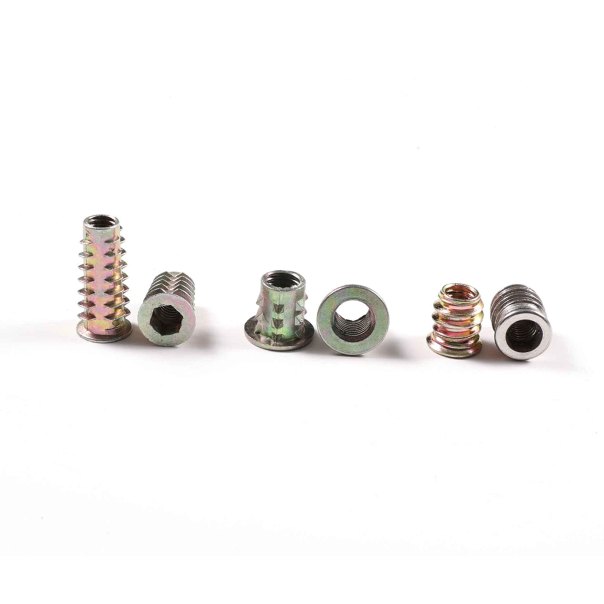 Helicoli M4 M6 Stainless Steel Metal Brass Hex Flange Threaded Insert For Wood