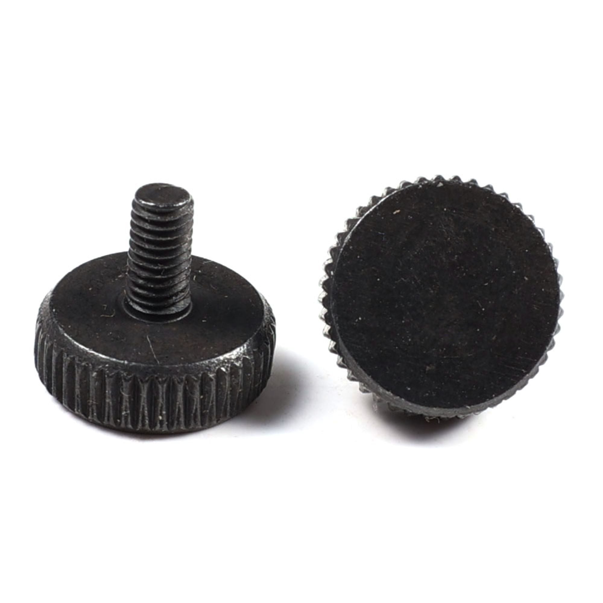 Knurled Hand Tightening Screw UNC Thread Black Flat Round Head Thumb Screw