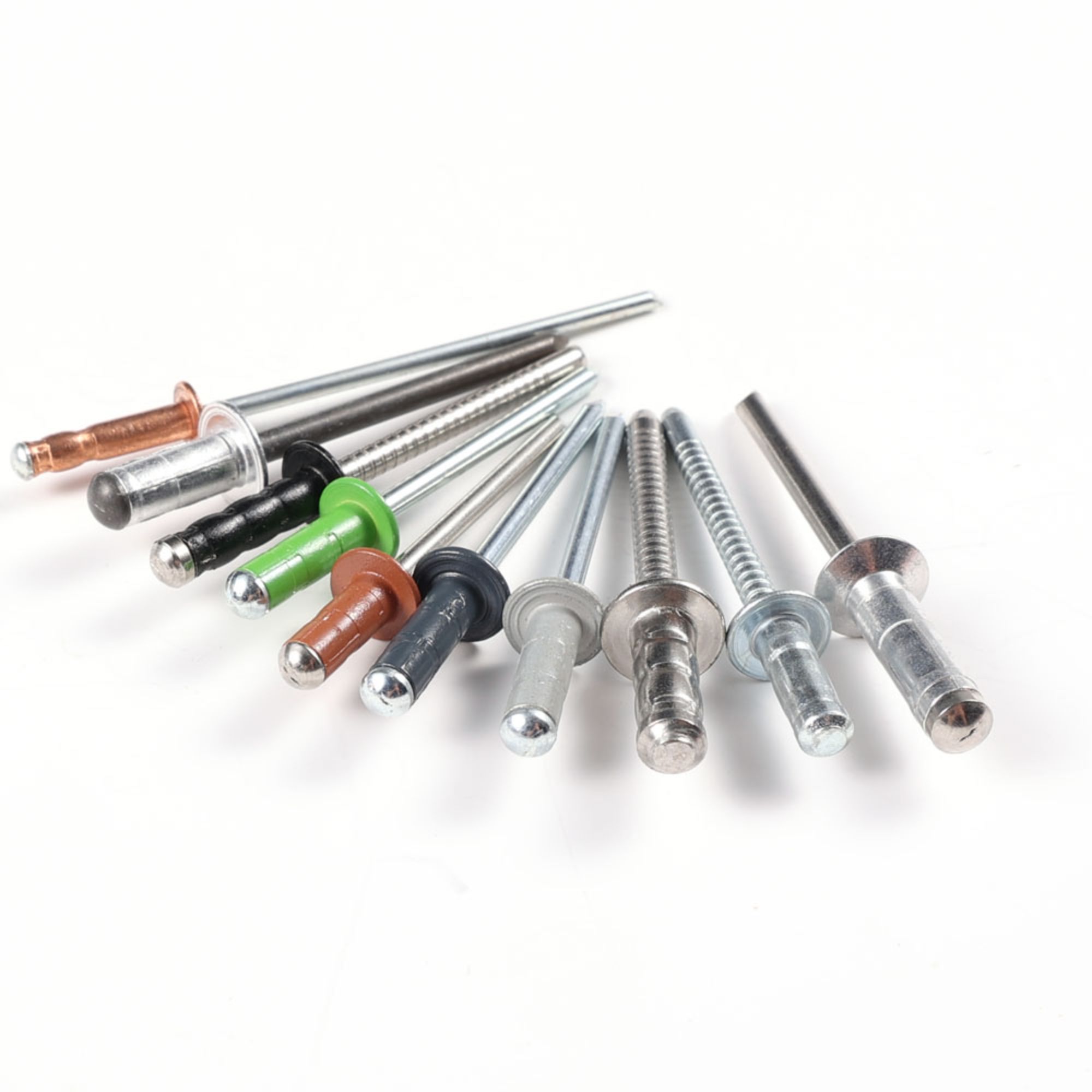 Din7337 Open Type Painted Domed Head Steel Stem Break Pop Aluminum 1/8 x 1/2 Blind Rivet