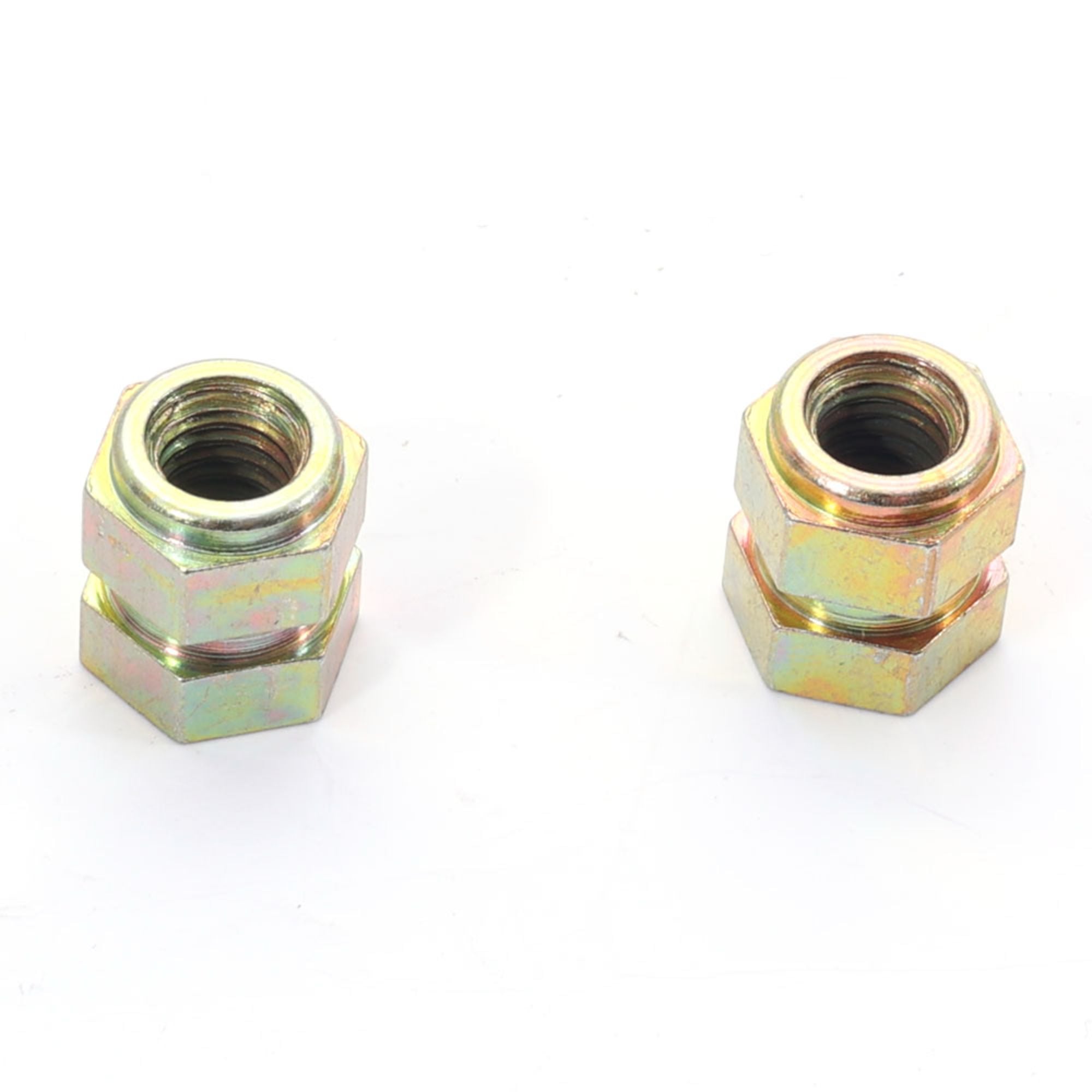 M6 10mm Sariq Galvanizlangan Stal Ochiq To'g'ri Alloy M12L14 Shesh Kesimli Nut