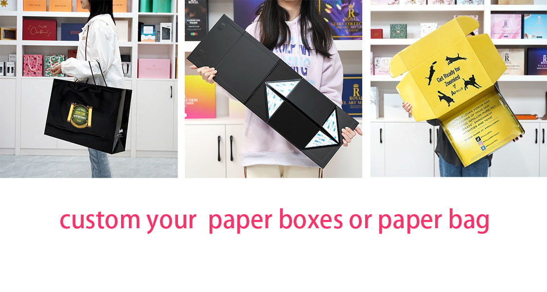 Custom UV Luxury Foldable Black Cardboard Box with Magnet for Gift Packaging details