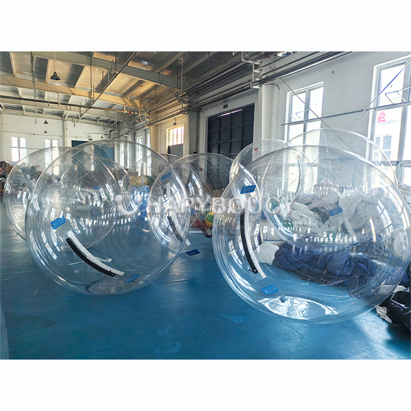 Get ready for a unique water activity with a human hamster ball.