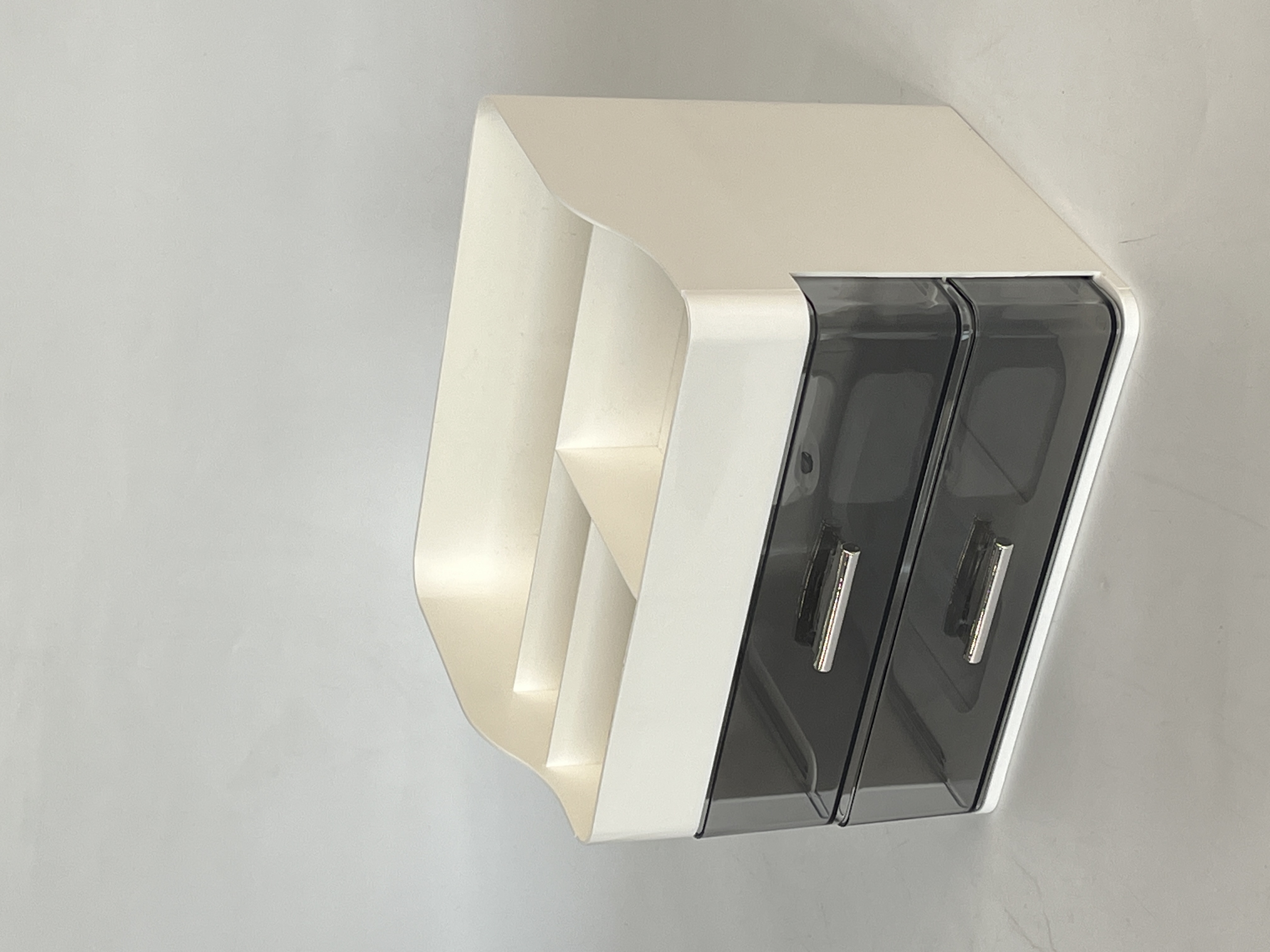 Hotsale Modern Design Customization Plastic Box Living Room Bedroom White Double-layer Drawer Desktop Storage Box manufacture