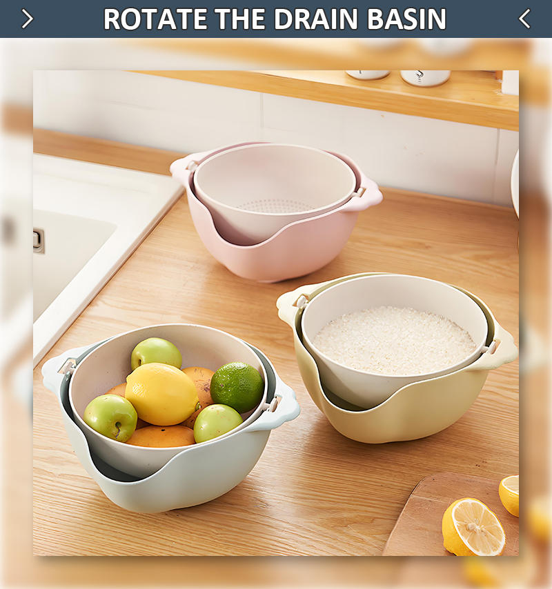 Double-Layer High Quality Multi-functional Drain Basket Fruit and Vegetable Drain Basket details