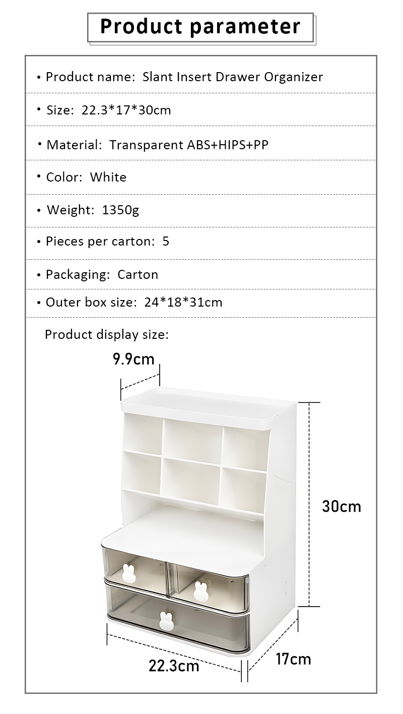 Hot Products Large-capacity Multifunctional Drawer Organizer Desk Cosmetic Organizer Slant Insert Pen Holder factory