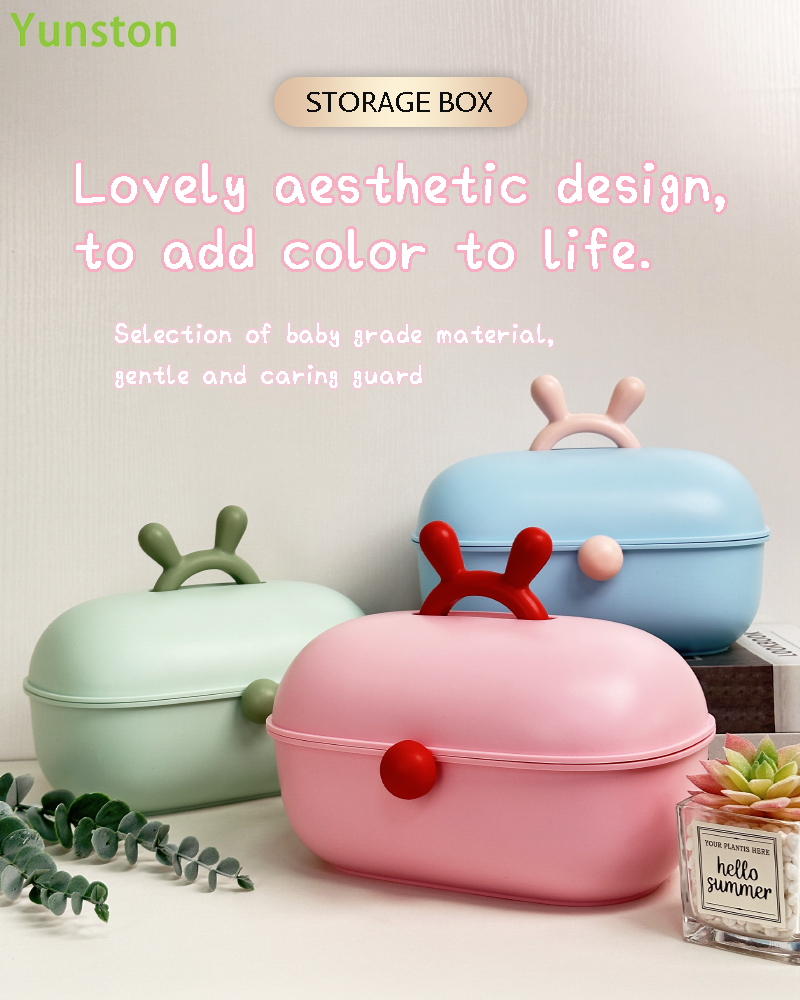 Girls' Cute Dustproof Makeup Storage Box Colorful Plastic Dressing Table Makeup Organizer supplier