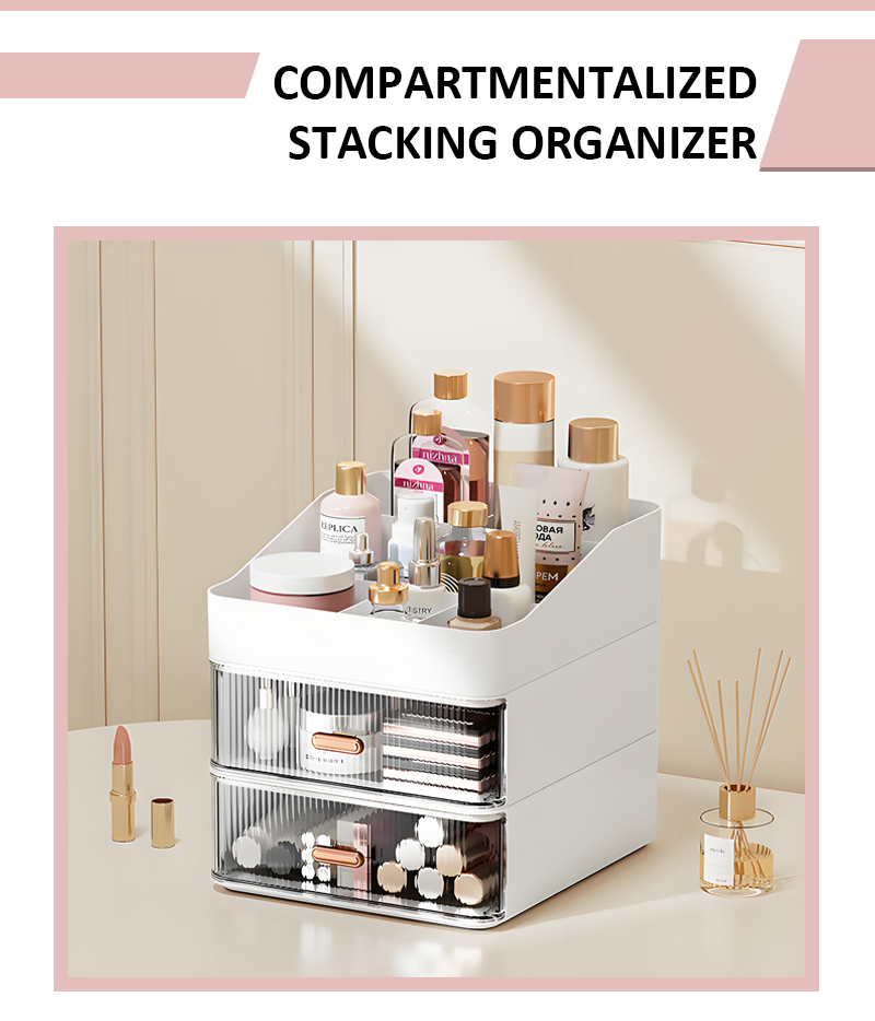 Makeup Skincare Lipstick Organizer Drawer Type Combination Desktop Stacking Storage Box details