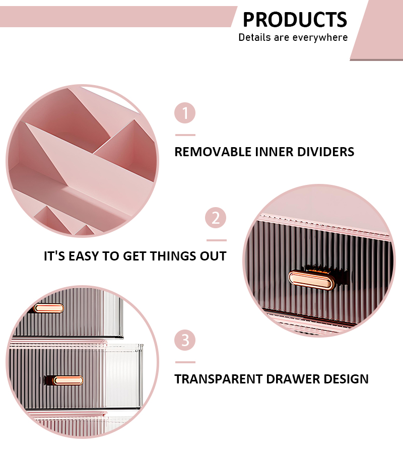 Makeup Skincare Lipstick Organizer Drawer Type Combination Desktop Stacking Storage Box manufacture