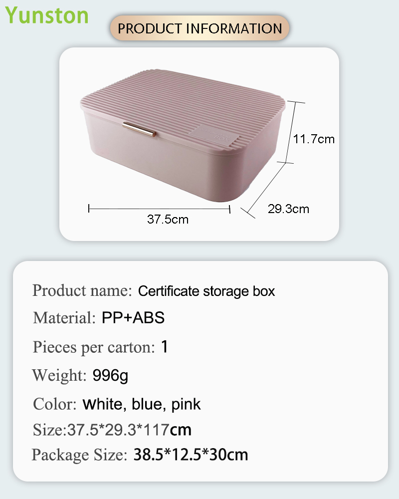 Multi-functional Certificate Packing Box Portable Travel Document Organiser Plastic Document Certificate Organising Box details